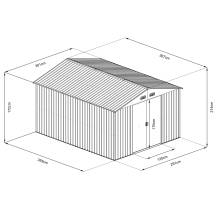 Obrázek k výrobku 91884 - Zahradní domek kovový Riwall PRO RMSA 12x10 antracit