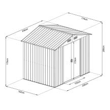 Obrázek k výrobku 82471 - Zahradní domek kovový Riwall PRO RMSA 6x8 hnědý