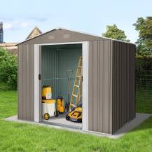 Obrázek k výrobku 82471 - Zahradní domek kovový Riwall PRO RMSA 6x8 hnědý