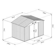 Obrázek k výrobku 82472 - Zahradní domek kovový Riwall PRO RMSA 8x10 antracit