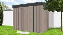 Obrázek k výrobku 82475 - Zahradní domek kovový Riwall PRO RMSP 6x8 hnědý
