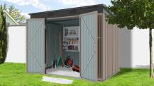 Obrázek k výrobku 82475 - Zahradní domek kovový Riwall PRO RMSP 6x8 hnědý
