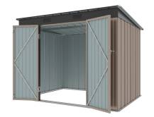 Obrázek k výrobku 82475 - Zahradní domek kovový Riwall PRO RMSP 6x8 hnědý