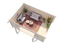 Obrázek k výrobku 39372 - Zahradní domek LEA 19,4 m2 550 x 400 cm tl 44. mm
