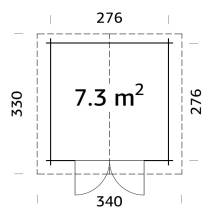 Obrázek k výrobku 20512 - ZAHRADNÍ DOMEK Lotta 7,3m2  (296cm x 296cm) tl. 28mm