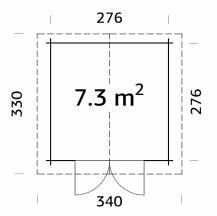 Obrázek k výrobku 20512 - ZAHRADNÍ DOMEK Lotta 7,3m2  (296cm x 296cm) tl. 28mm