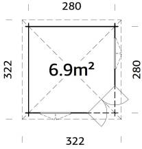 Obrázek k výrobku 39450 - Zahradní domek MELANIE 6,6 m2 300 x 300 cm tl. 44 mm