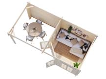 Obrázek k výrobku 35100 - ZAHRADNI DOMEK Melanie 6,8 + 8,3 m2 577 x 300 cm tl.: 28 mm
