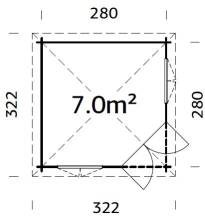 Obrázek k výrobku 34607 - ZAHRADNÍ DOMEK  Melanie 6,8 m2 (300cm x 300cm) tl. 28mm