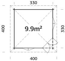 Obrázek k výrobku 34610 - ZAHRADNÍ DOMEK Melanie 9,6 m2  (350cm x 350cm) tl. 44mm