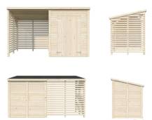 Obrázek k výrobku 82207 - Zahradní domek s dřevníkem Leif 3,0 + 2,9  m2 Zahradní domek s dřevníkem Leif 3,0 + 2,9  m2