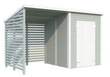 Obrázek k výrobku 82207 - Zahradní domek s dřevníkem Leif 3,0 + 2,9  m2 Zahradní domek s dřevníkem Leif 3,0 + 2,9  m2