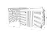 Obrázek k výrobku 82208 - Zahradní domek s dřevníkem Leif 4,5 + 2,9  m2