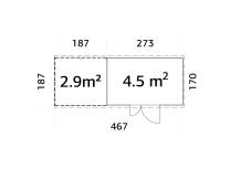 Obrázek k výrobku 82208 - Zahradní domek s dřevníkem Leif 4,5 + 2,9  m2