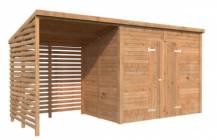 Obrázek k výrobku 82208 - Zahradní domek s dřevníkem Leif 4,5 + 2,9  m2 467 x 187 cm tl. 16