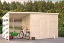 Obrázek k výrobku 82208 - Zahradní domek s dřevníkem Leif 4,5 + 2,9  m2 Zahradní domek s dřevníkem Leif 4,5 + 2,9  m2