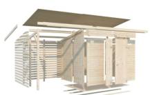 Obrázek k výrobku 82208 - Zahradní domek s dřevníkem Leif 4,5 + 2,9  m2 Zahradní domek s dřevníkem Leif 4,5 + 2,9  m2