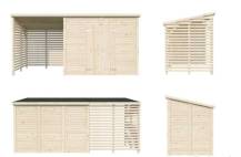 Obrázek k výrobku 82208 - Zahradní domek s dřevníkem Leif 4,5 + 2,9  m2 Zahradní domek s dřevníkem Leif 4,5 + 2,9  m2