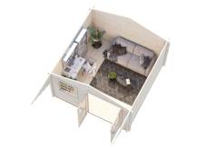 Obrázek k výrobku 21036 - ZAHRADNÍ DOMEK Sally 12,3m2  (380x380cm) tl. 44mm