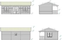 Obrázek k výrobku 20958 - ZAHRADNÍ DOMEK Sandra 25,6 + 11,1 m2 (791x370/520cm) tl. 44mm