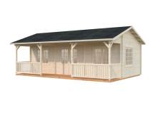 Obrázek k výrobku 20958 - ZAHRADNÍ DOMEK Sandra 25,6 + 11,1 m2 (791x370/520cm) tl. 44mm