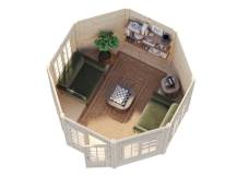 Obrázek k výrobku 20548 - ZAHRADNÍ DOMEK Veronica 4 9,2m2 (průměr 337) tl. 34mm
