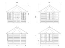 Obrázek k výrobku 20548 - ZAHRADNÍ DOMEK Veronica 4 9,2m2 (průměr 337) tl. 34mm