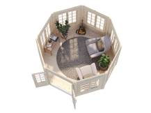 Obrázek k výrobku 20549 - ZAHRADNÍ DOMEK Veronica 7  9,2 m2 (průměr 337) tl. 34mm