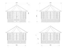 Obrázek k výrobku 20549 - ZAHRADNÍ DOMEK Veronica 7  9,2 m2 (průměr 337) tl. 34mm