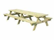 Obrázek k výrobku 49137 - Zahradní dřevěný piknikový stůl PALMAKO RUBBY 30 - zelená impregnace 300x161cm tl. 44 mm