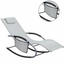 Obrázek k výrobku 92185 - Zahradní houpací lehátko 148x63x87cm světle šedé