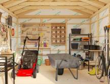 Obrázek k výrobku 48909 - Zahradní nářaďový domek Martin 13,6 m2 tl. 18+70mm  rozměr 330x452 cm