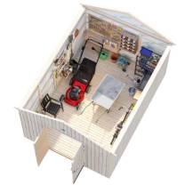 Obrázek k výrobku 48909 - Zahradní nářaďový domek Martin 13,6 m2 tl. 18+70mm  rozměr 330x452 cm