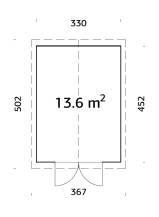 Obrázek k výrobku 48909 - Zahradní nářaďový domek Martin 13,6 m2 tl. 18+70mm  rozměr 330x452 cm
