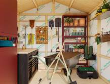 Obrázek k výrobku 48892 - Zahradní nářaďový domek Martin 8,4 m2  tl. 18+70mm  rozměr 275x344 cm