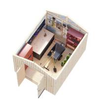 Obrázek k výrobku 48892 - Zahradní nářaďový domek Martin 8,4 m2  tl. 18+70mm  rozměr 275x344 cm