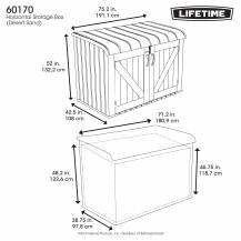 Obrázek k výrobku 41844 - zahradní úložný box LIFETIME 60170 HORIZONTAL