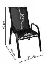 Obrázek k výrobku 90705 - Zahradní židle STELA černá, set 2ks